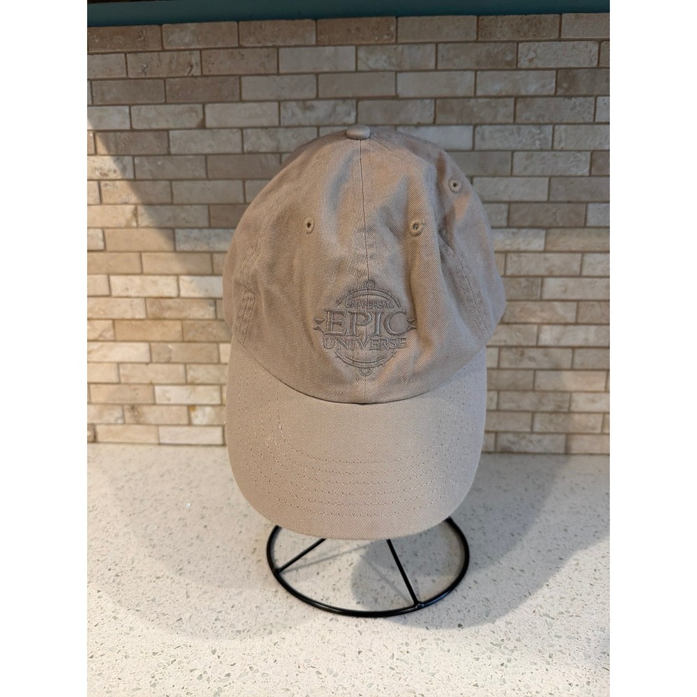 Universal Epic Universe Beige Dad Hat Embroidered Theme Park Logo Adjustable Cap